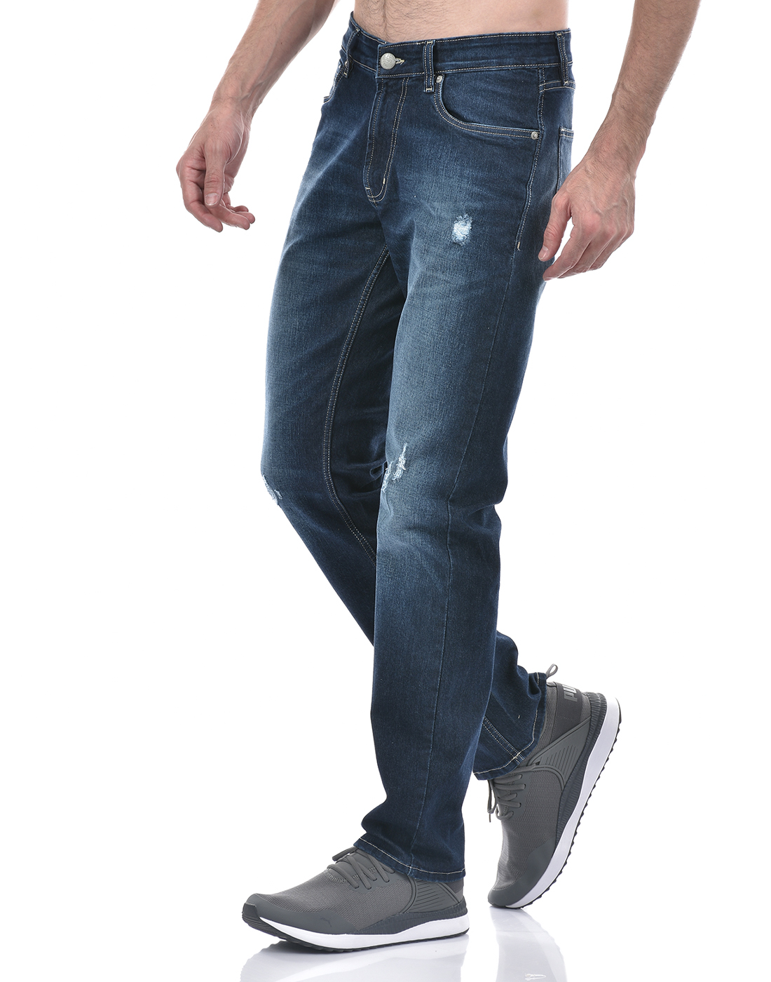 Numero Uno Men Solid Blue Jeans